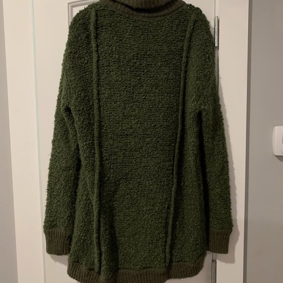 NEW Free People Wool Blend Ivory Crochet Asymmetrical Zip Sweatshirt Oversized - Picture 8 of 8